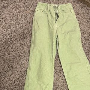 PacSun Light Green Corduroy Wide Leg Jeans